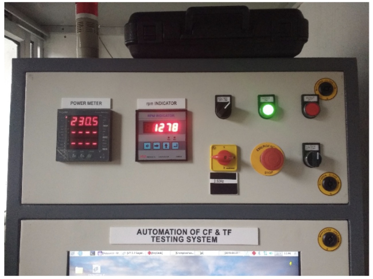 Control panel — front view